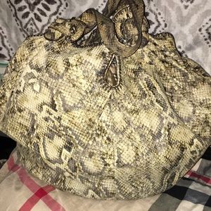 Snake leather handbag